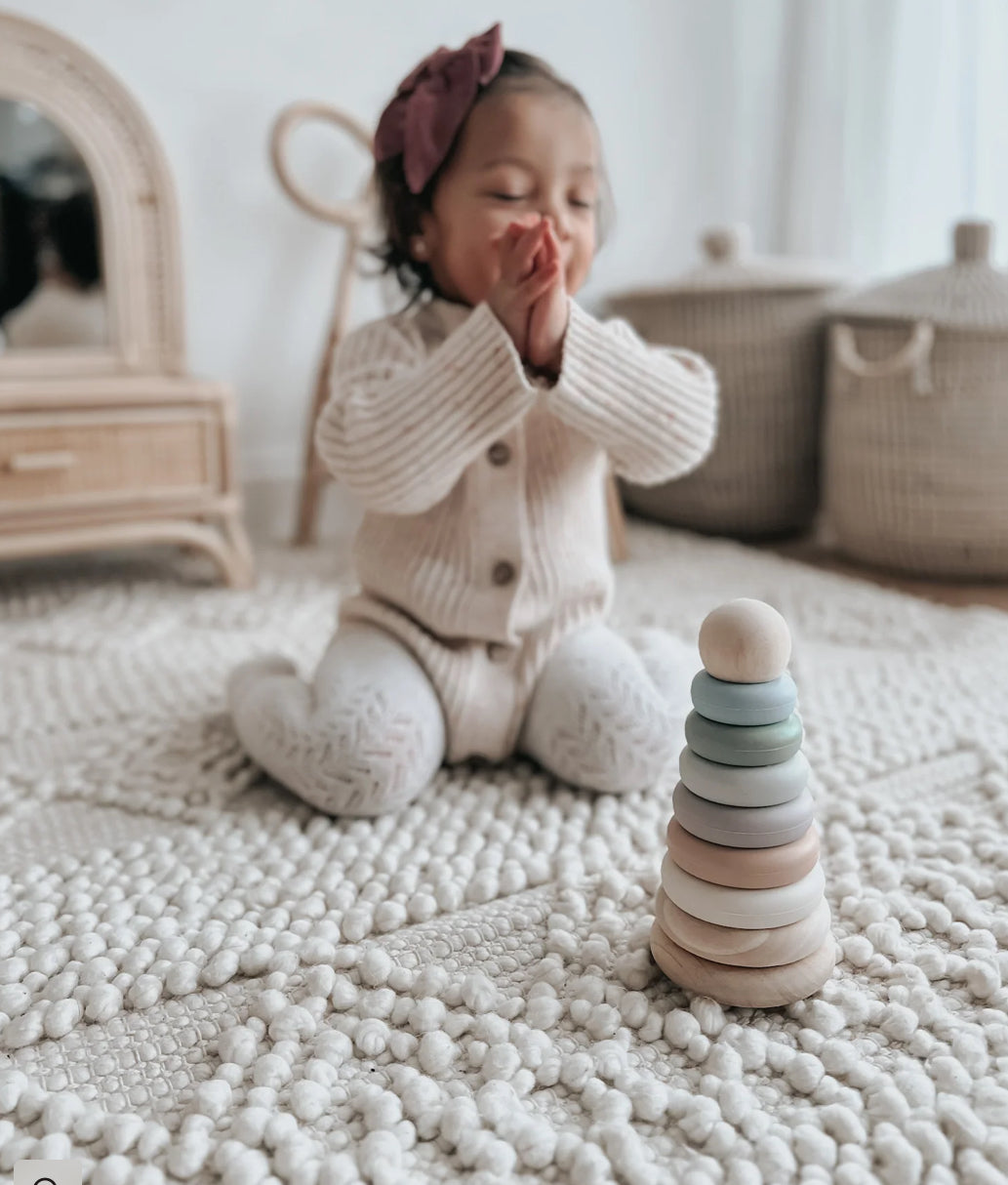 Wood and Silicone Stacker Tower-Noüka