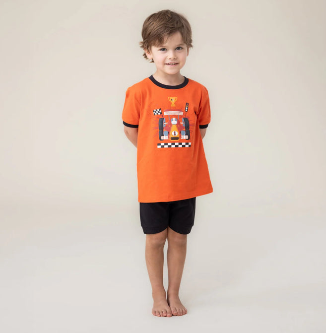 Boys 3 Piece Race Car Glow In The Dark Pyjama Set-Nano