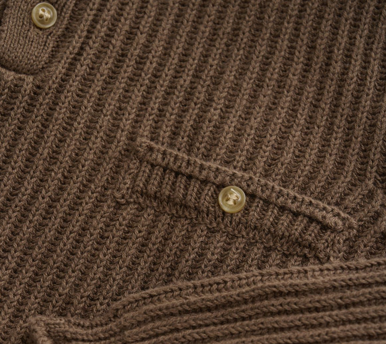 Brown Knit Sweater With Buttons-Minymo