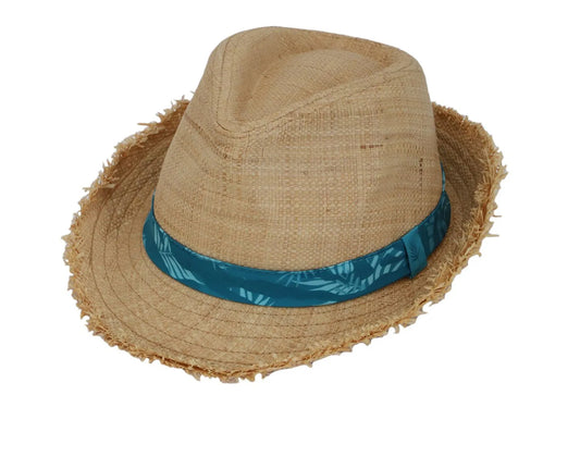 Rafia Blue Hawaiian Fedora-Calikids