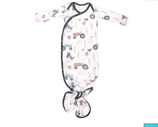 Jo Knotted Gown 0-4 Months-Copper Pearl
