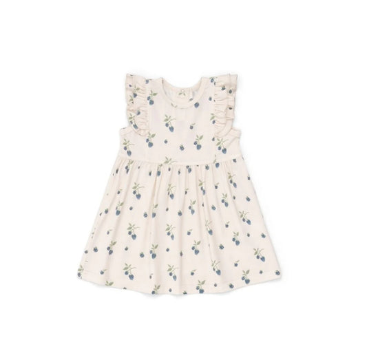 Wild Blackberries Modal Tencel Ruffle Dress-Coccoli