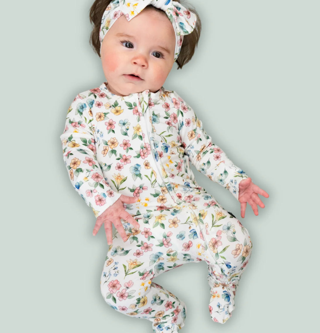 Spring Meadows Footed Zipper Sleeper-Belan.J