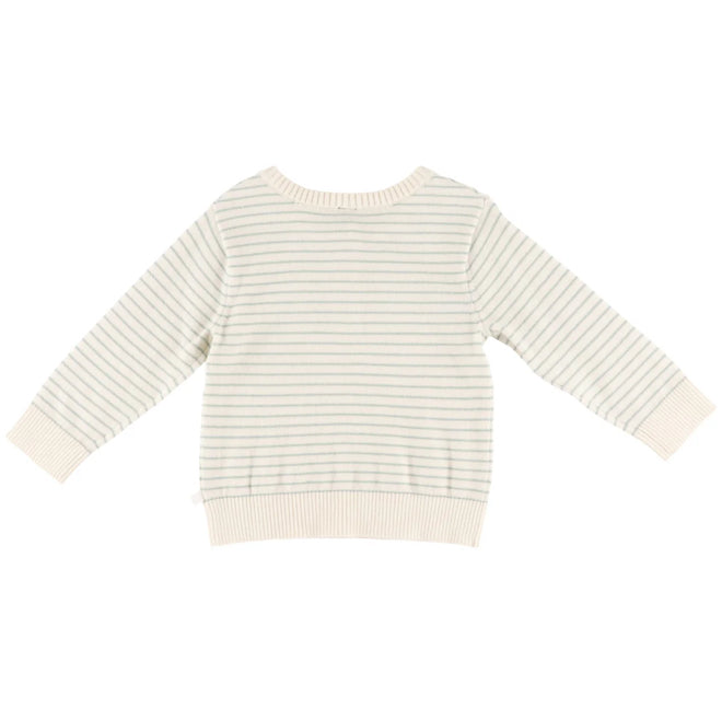 Ivory Baby Striped Sweater With Buttons-Nano