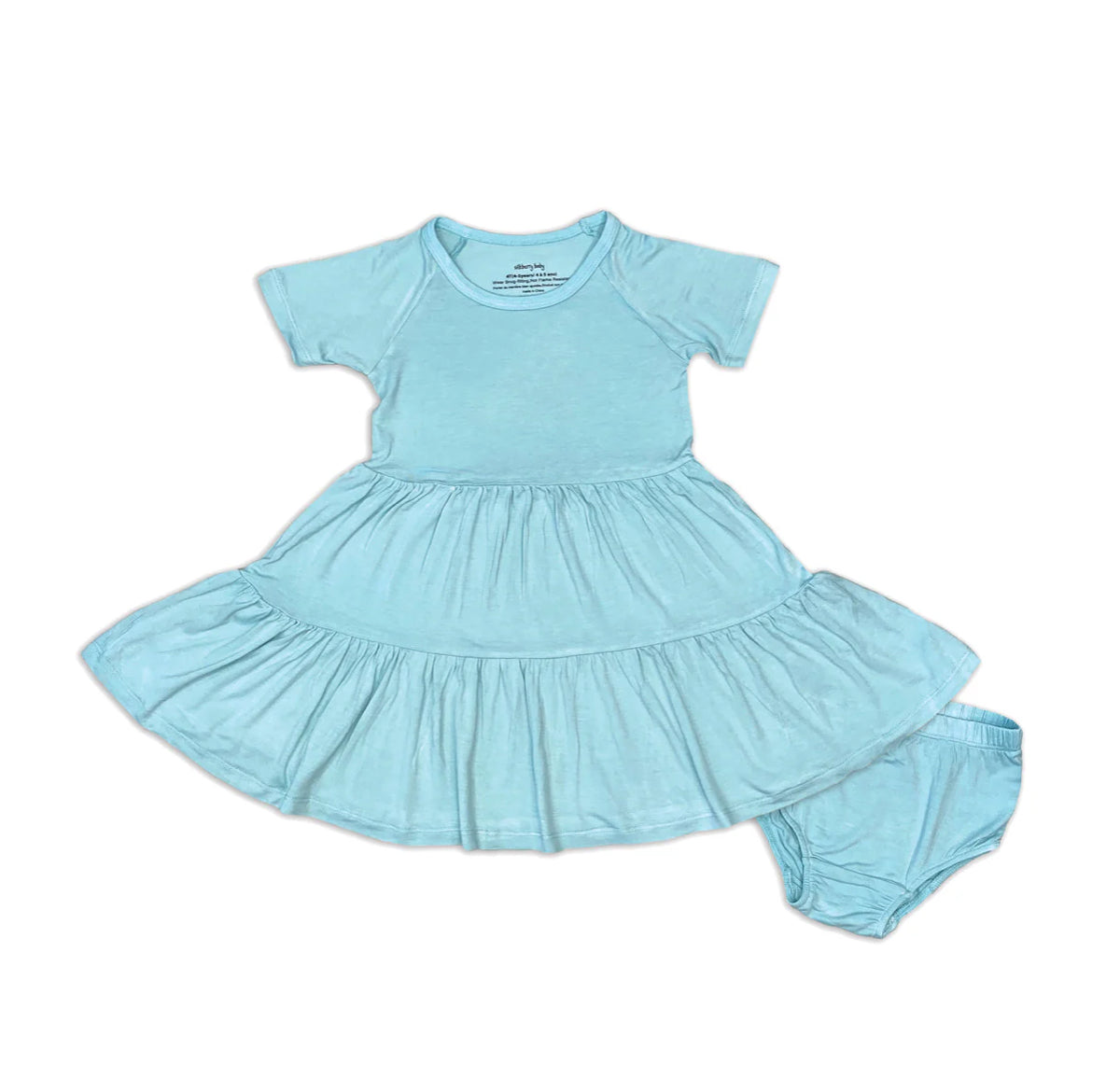 Cotton Candy Bamboo Tiered Jersey Dress with Bloomer-Silkberry