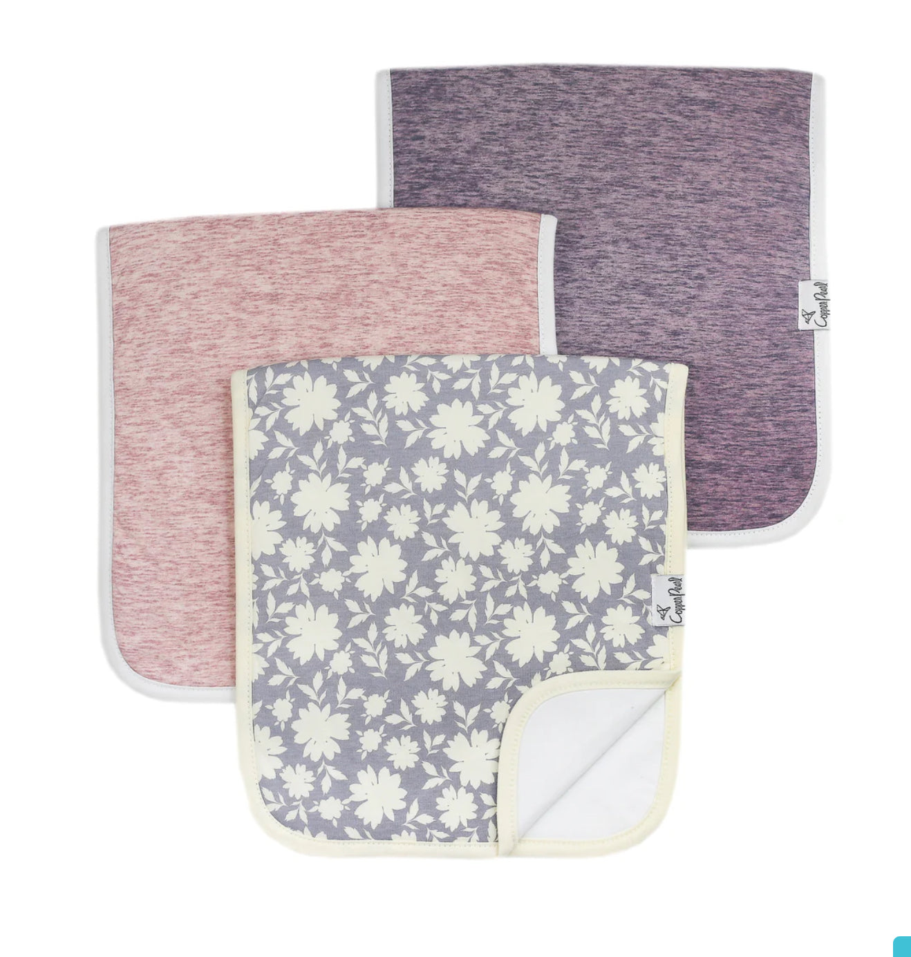 Lacie Burp Cloths Pack Of 3-Copper Pearl