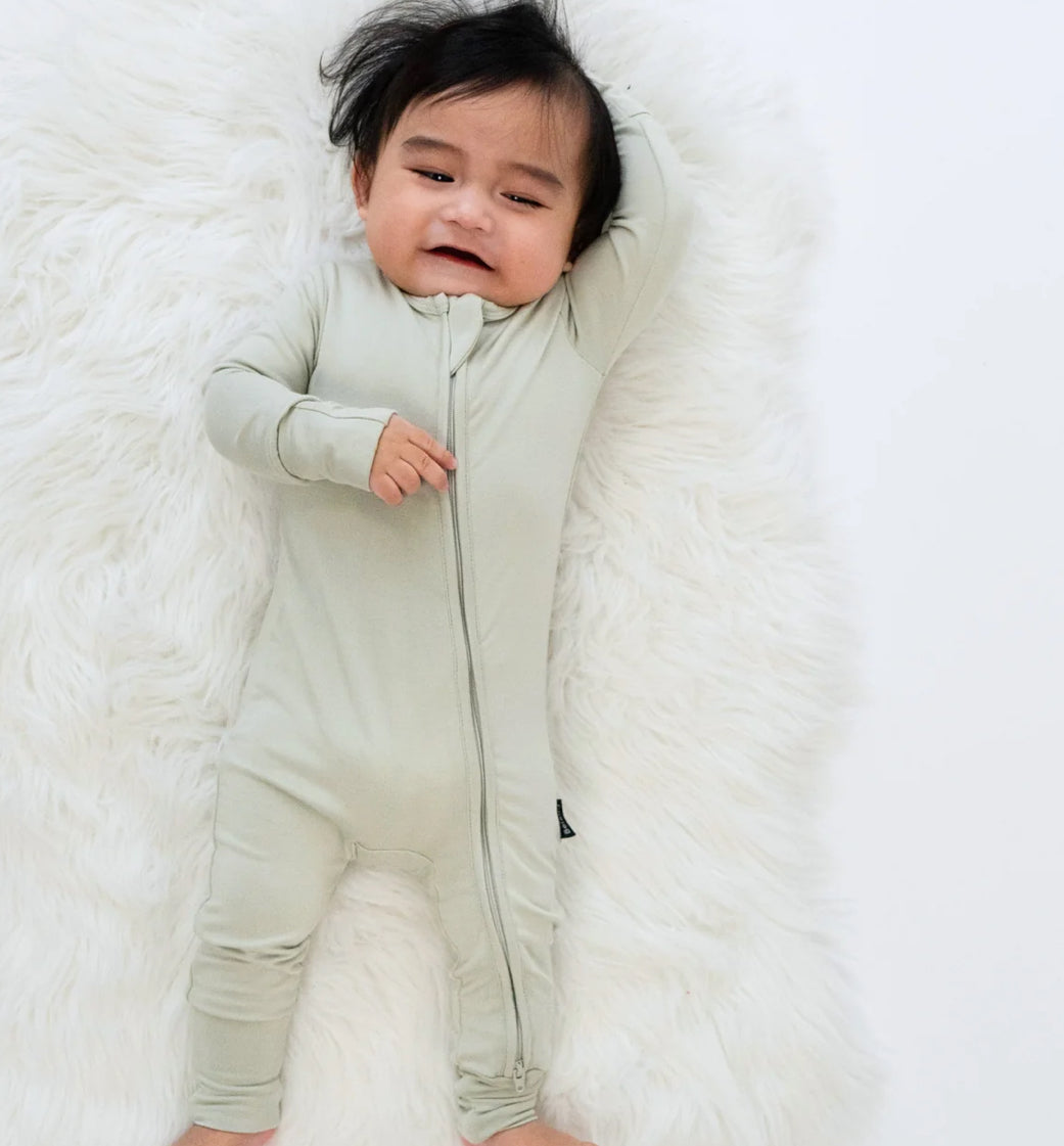 Sage Footless Sleeper with Fold-over Cuffs-Belan.J