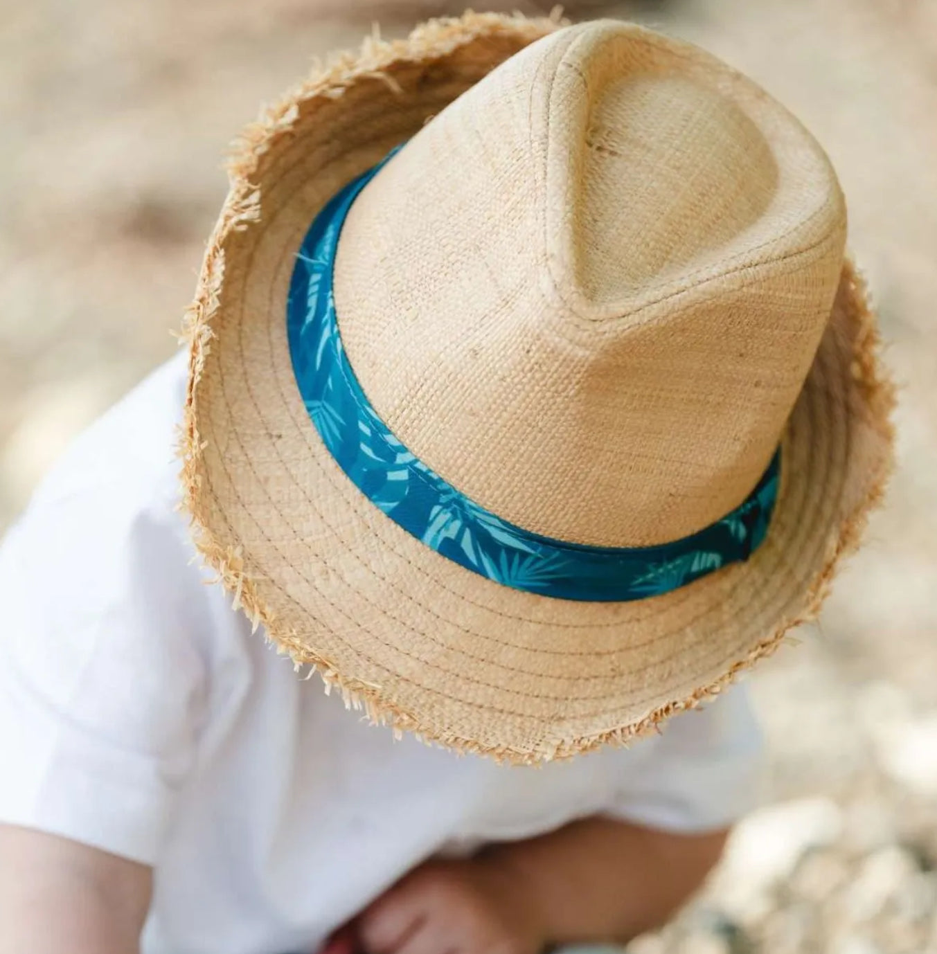 Rafia Blue Hawaiian Fedora-Calikids