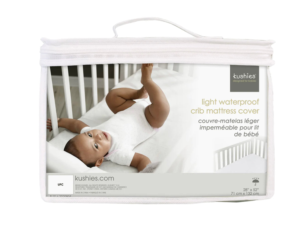 Light Waterproof Crib Mattress Cover-Kushies