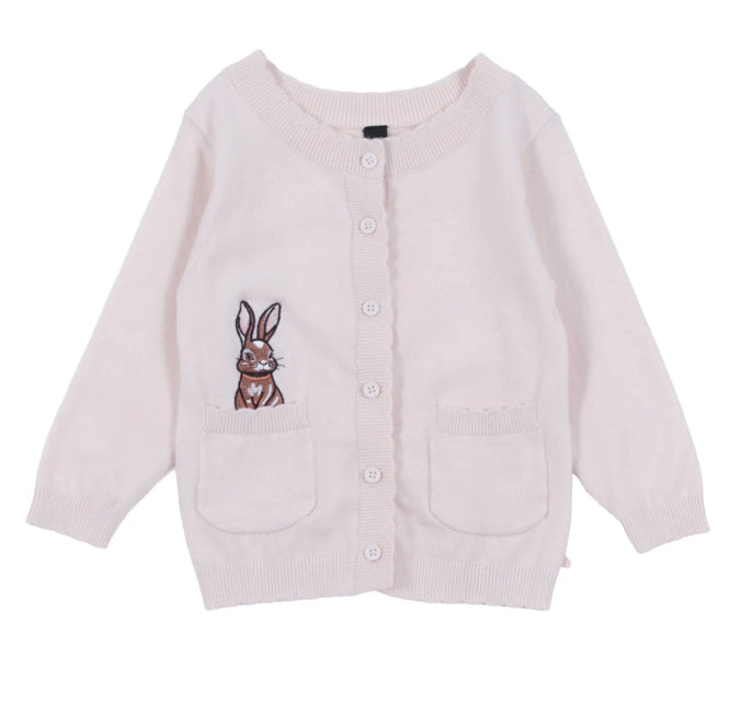 Soft Knit Cream Rabbit Baby Knit Cardigan -Nano