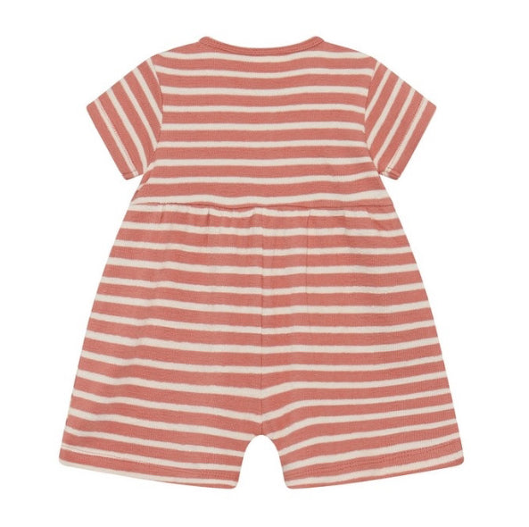 Pink And White Striped Baby Romper-Minymo