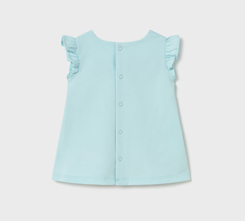 Turquoise Rainbow Sun And Flower Knit Dress-Mayoral