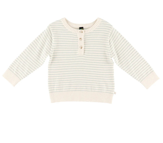 Ivory Baby Striped Sweater With Buttons-Nano