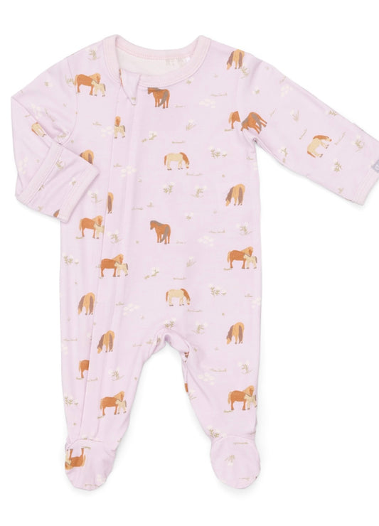 Mauve Horses in Orchards Footed Modal Sleeper-Coccoli