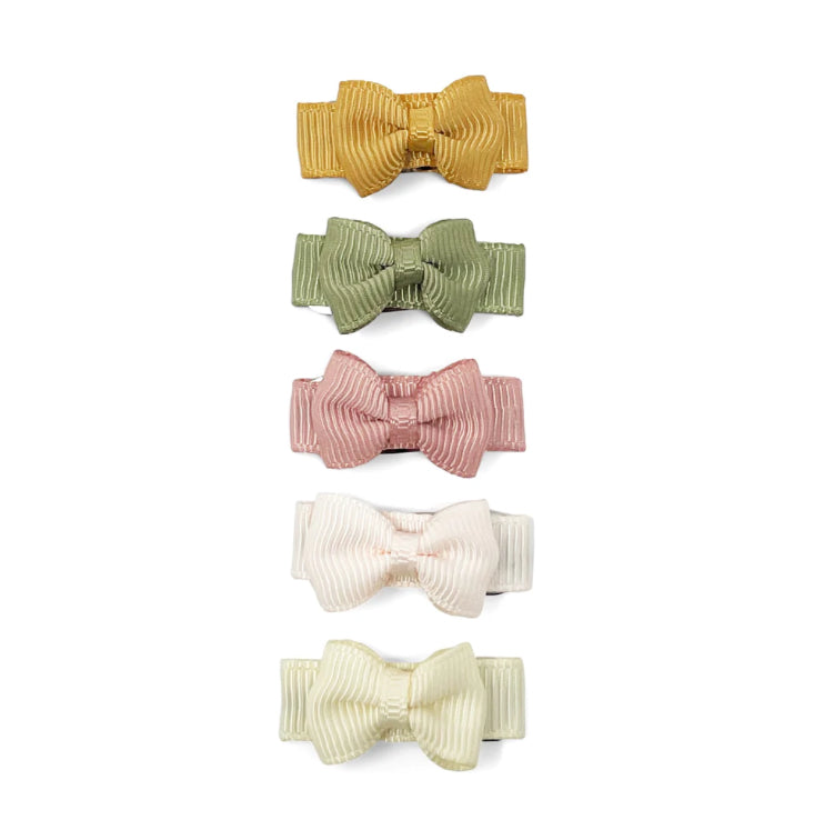 Tuxedo Bow Snap Clip 5pk-Baby Wisp