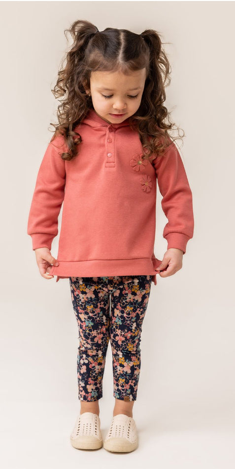 Coral  Baby Hoodie with Matching Tights -Nano