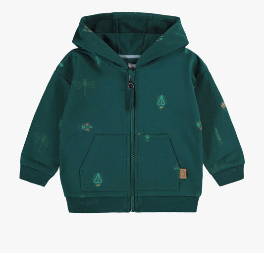 Green Insect Hooded Zipper Sweater-Souris Mini