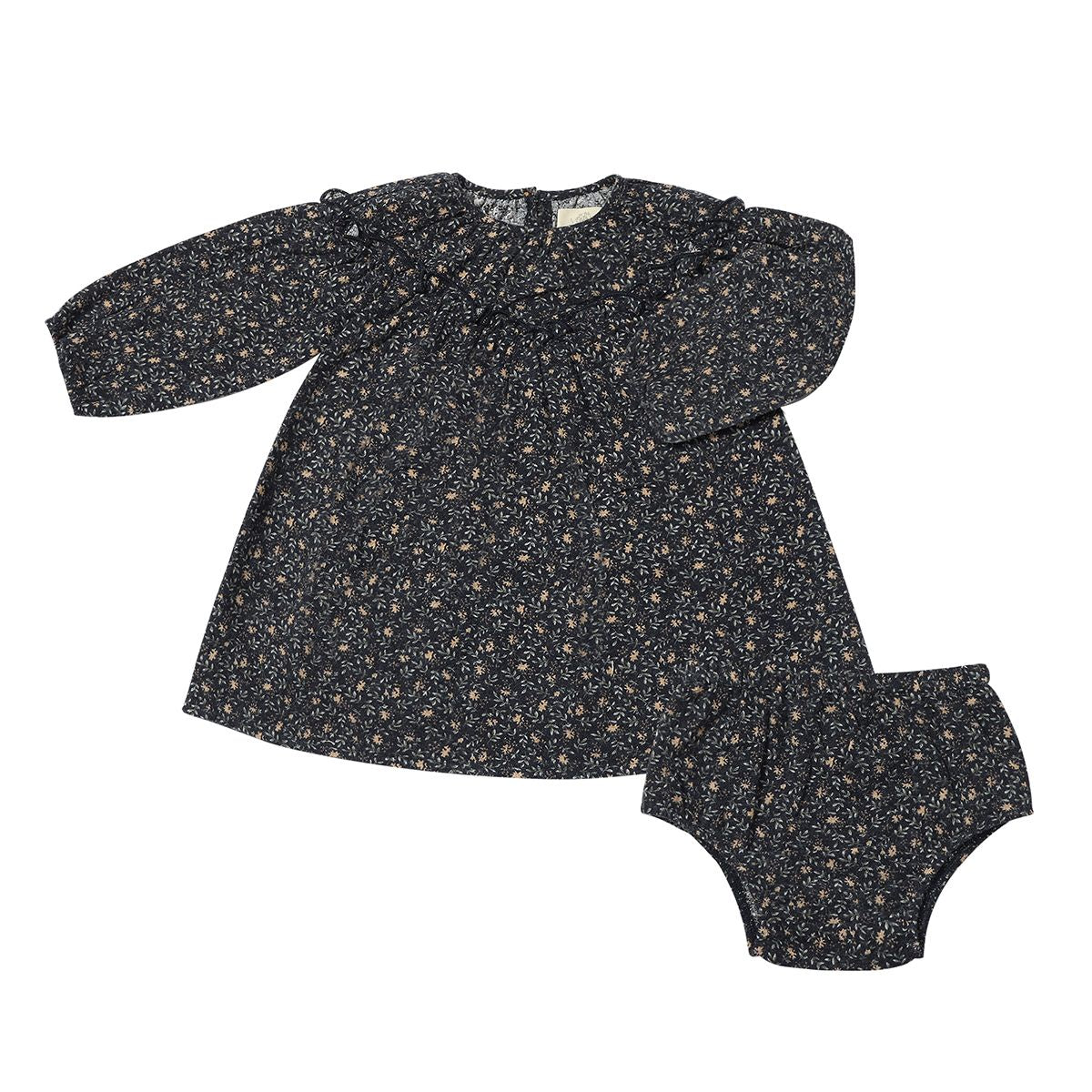 Navy Brushed Cotton June Dress-Vignette Girls