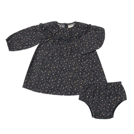 Navy Brushed Cotton June Dress-Vignette Girls