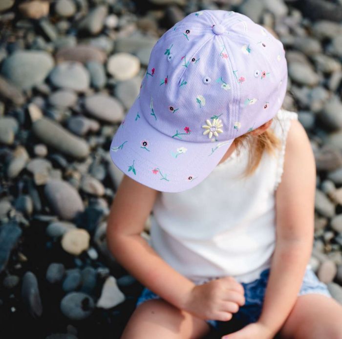 Mauve Floral Bud Ball Cap Calikids