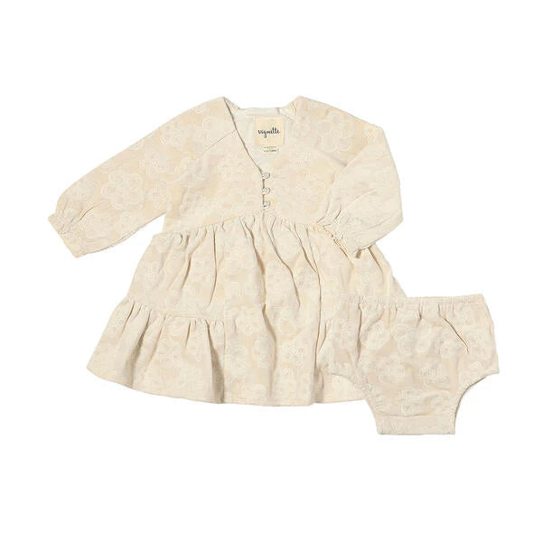 Juniper Cream Embroidered Dress - Vignette Girl