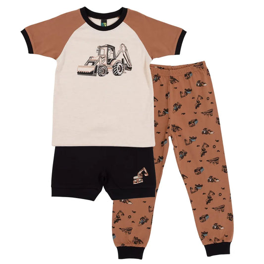 Glow in the Dark Heavy Equipment 3 pc Pjs -Nano