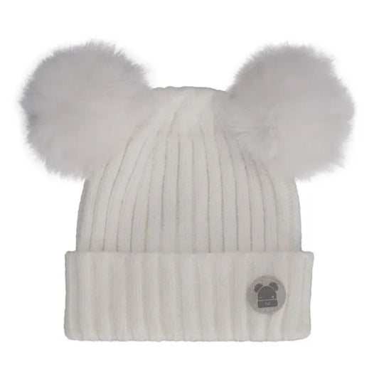 Double Pompom Knit Hat 0-6m Calikids