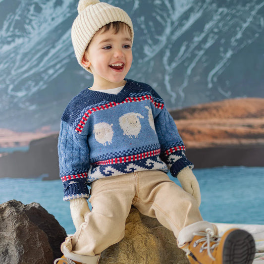 Navy Sheep Sweater -Souris Mini