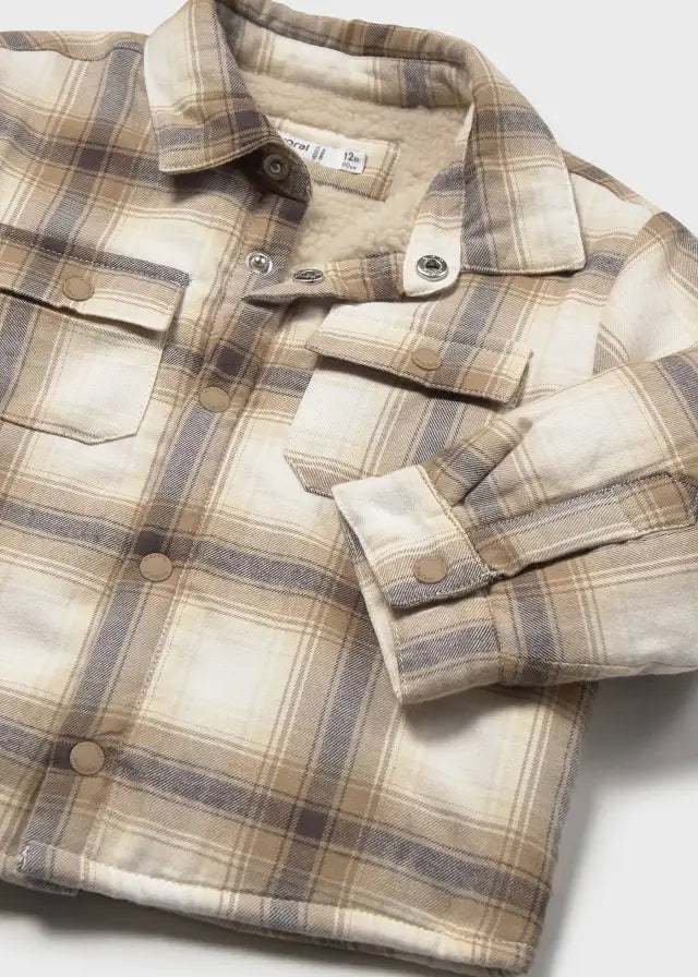 Brown and Tan Plaid Shacket -  Mayoral