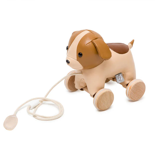 Dog pull toy, baby dog toy, leather puppy dog toy