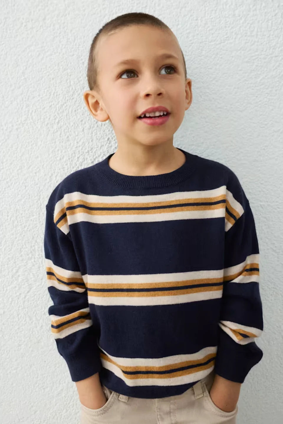 Navy Striped Cotton Sweater - Mayoral