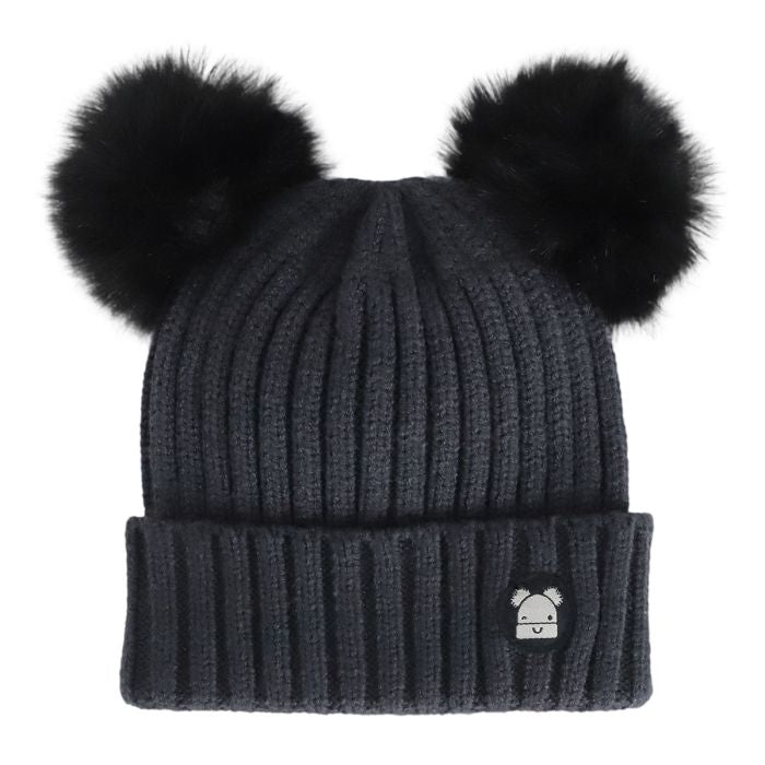 Double Pompom Knit Hat 0-6m Calikids (5 Colours)