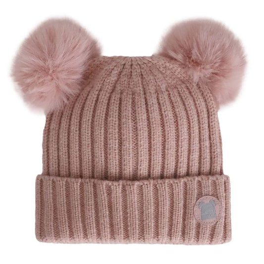 Double Pompom Knit Hat 0-6m Calikids (5 Colours)