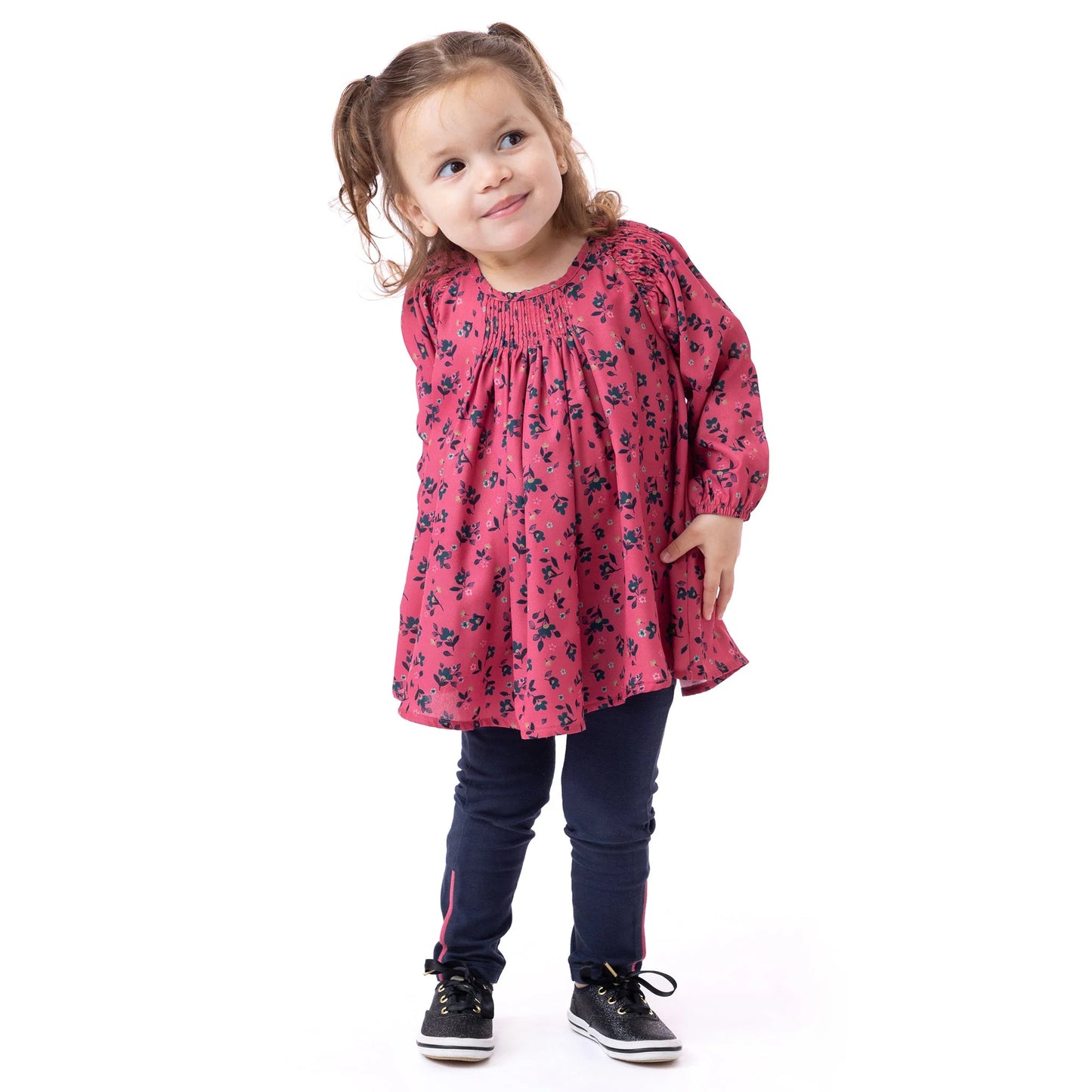 Rose and Navy Baby Girl Dress- Nano