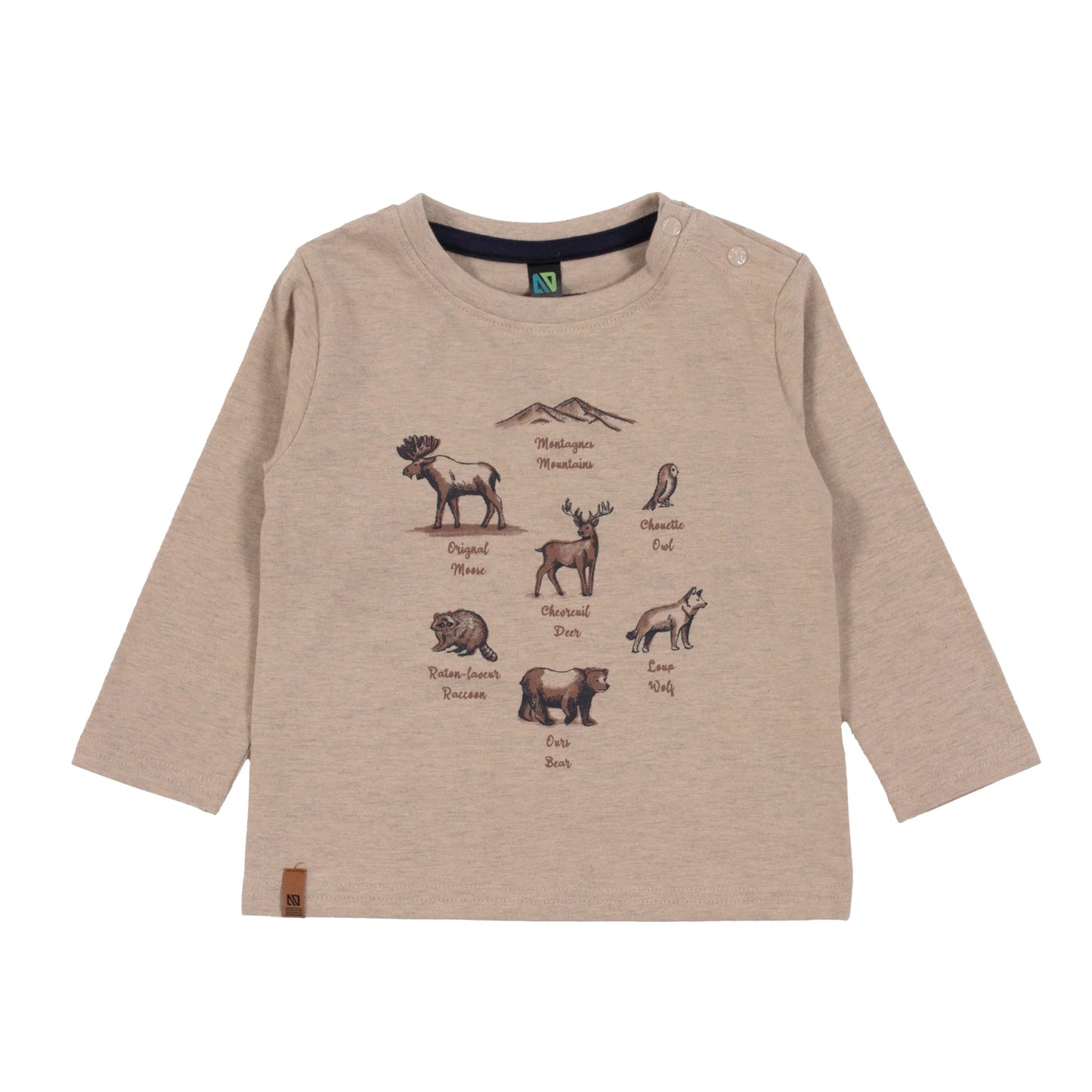 Tan Wildlife Nature Baby Long Sleeve Shirt-Nano