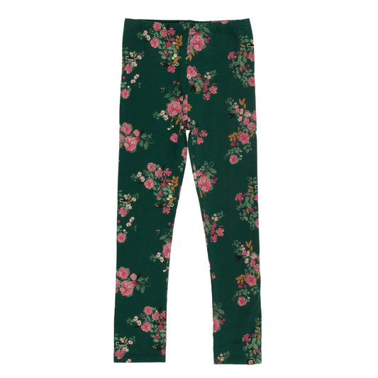 Green Floral Vintage Floral Tights-Nano