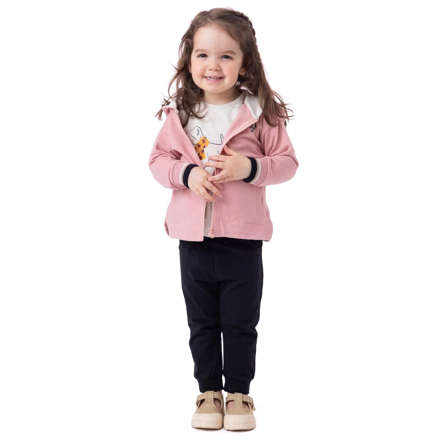 Soft Pink Heart Baby Hoodie -Nano