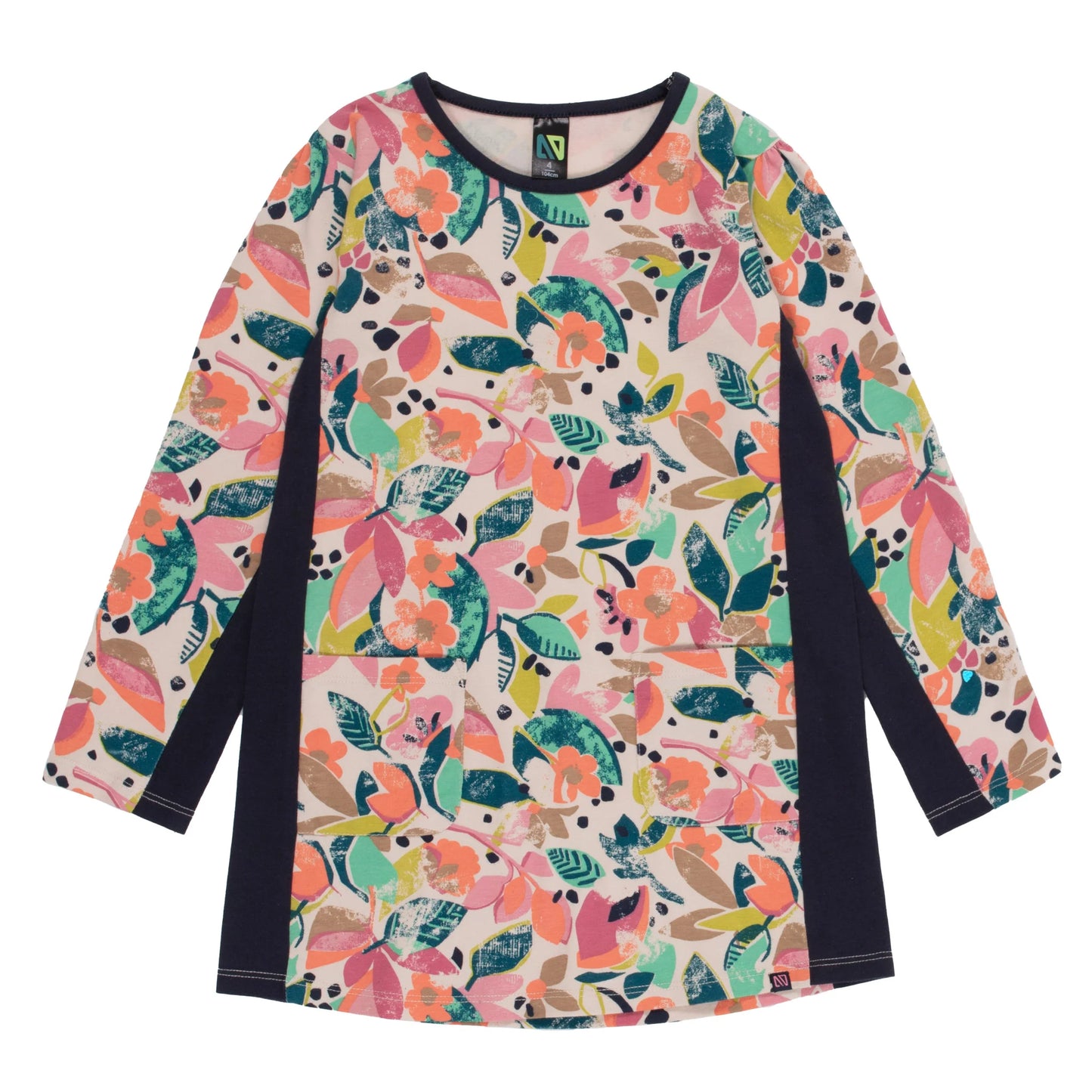 Navy  Floral Knit Tunic-Nano