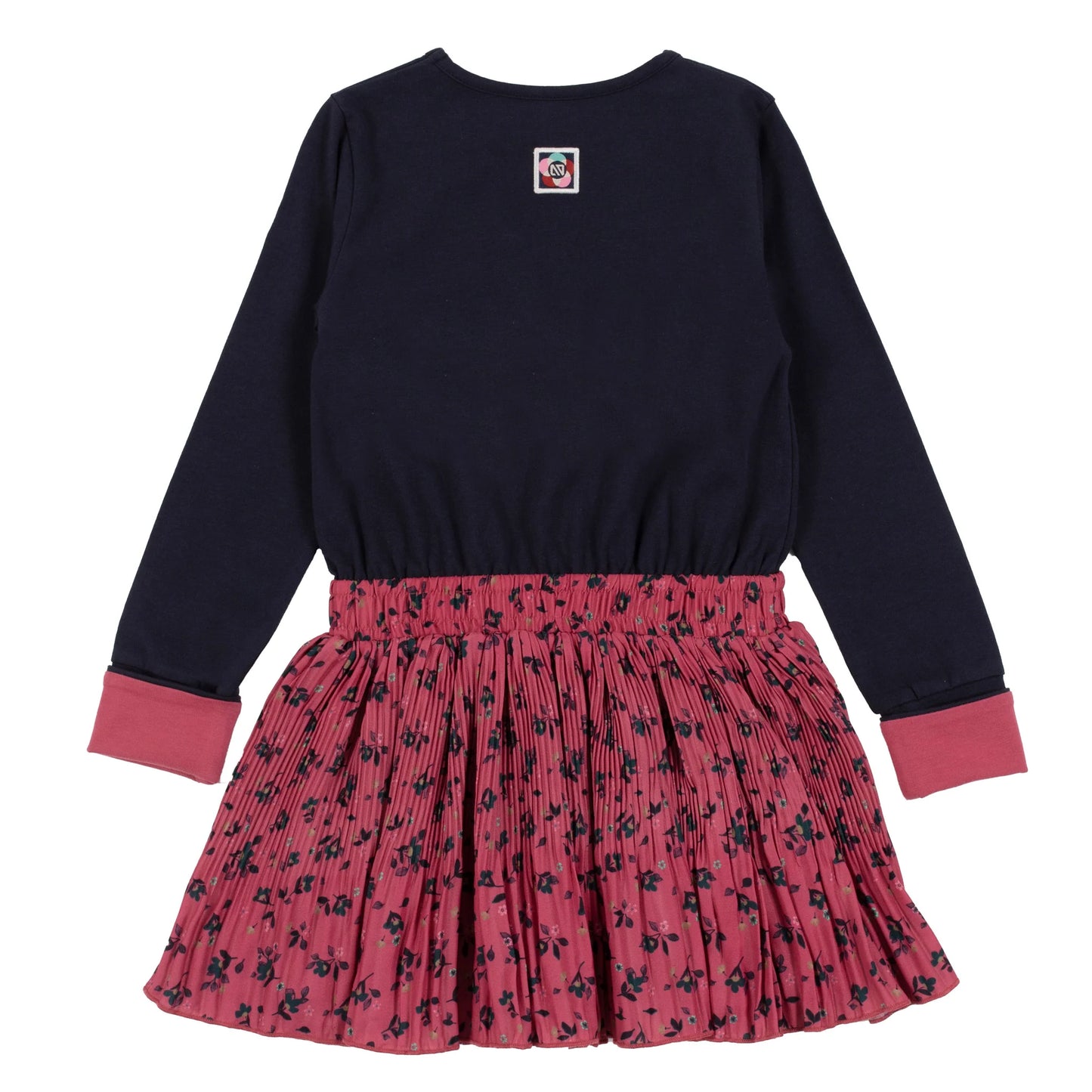 Navy  and Pink Knit Tunic with Broomstick Skirt -Nano