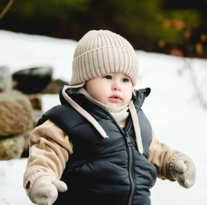 Plush Lined Knit Cotton Hat-Calikids