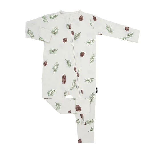 Pine Cone Bamboo Baby Footed Sleeper-Belan J