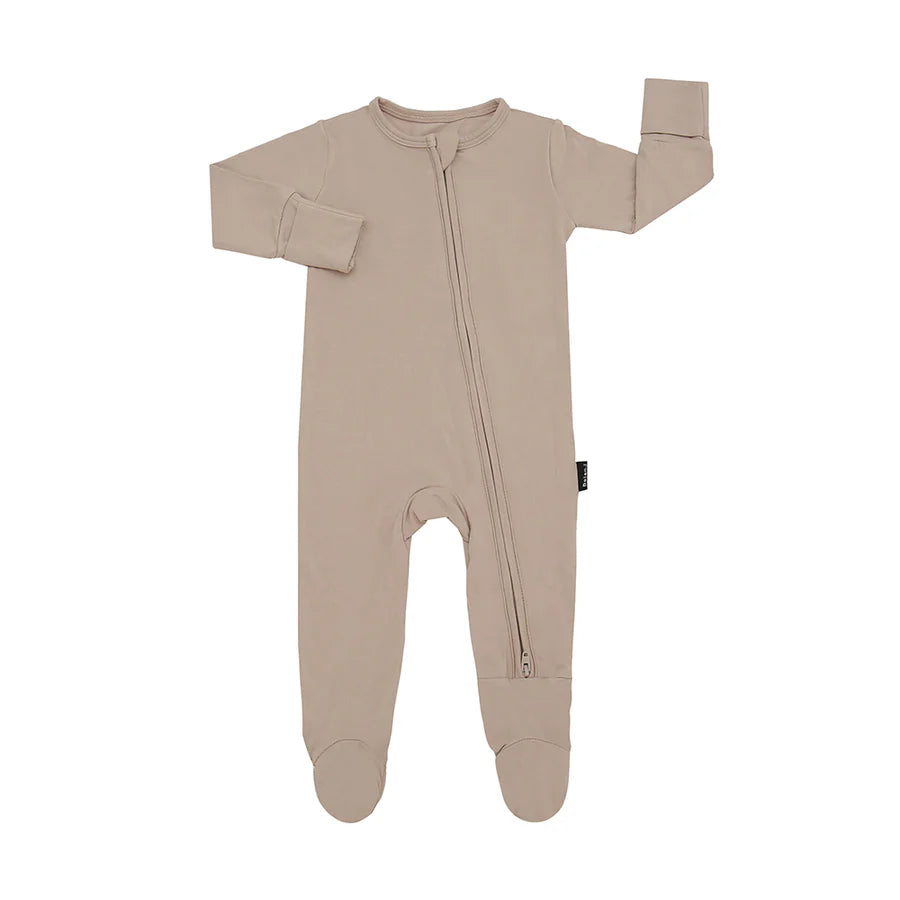 Solid Bamboo Baby Footed Sleeper 3 Colours -Belan J