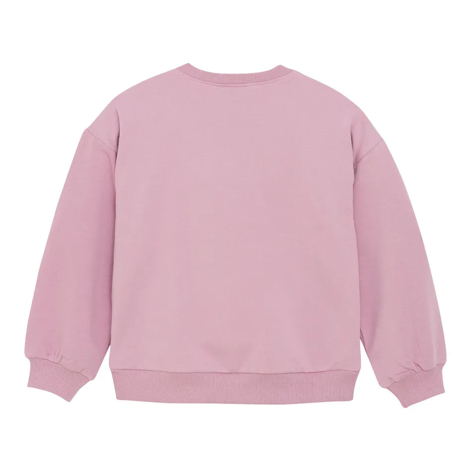 Mauve Embroidered Flower Sweatshirt- Minymo