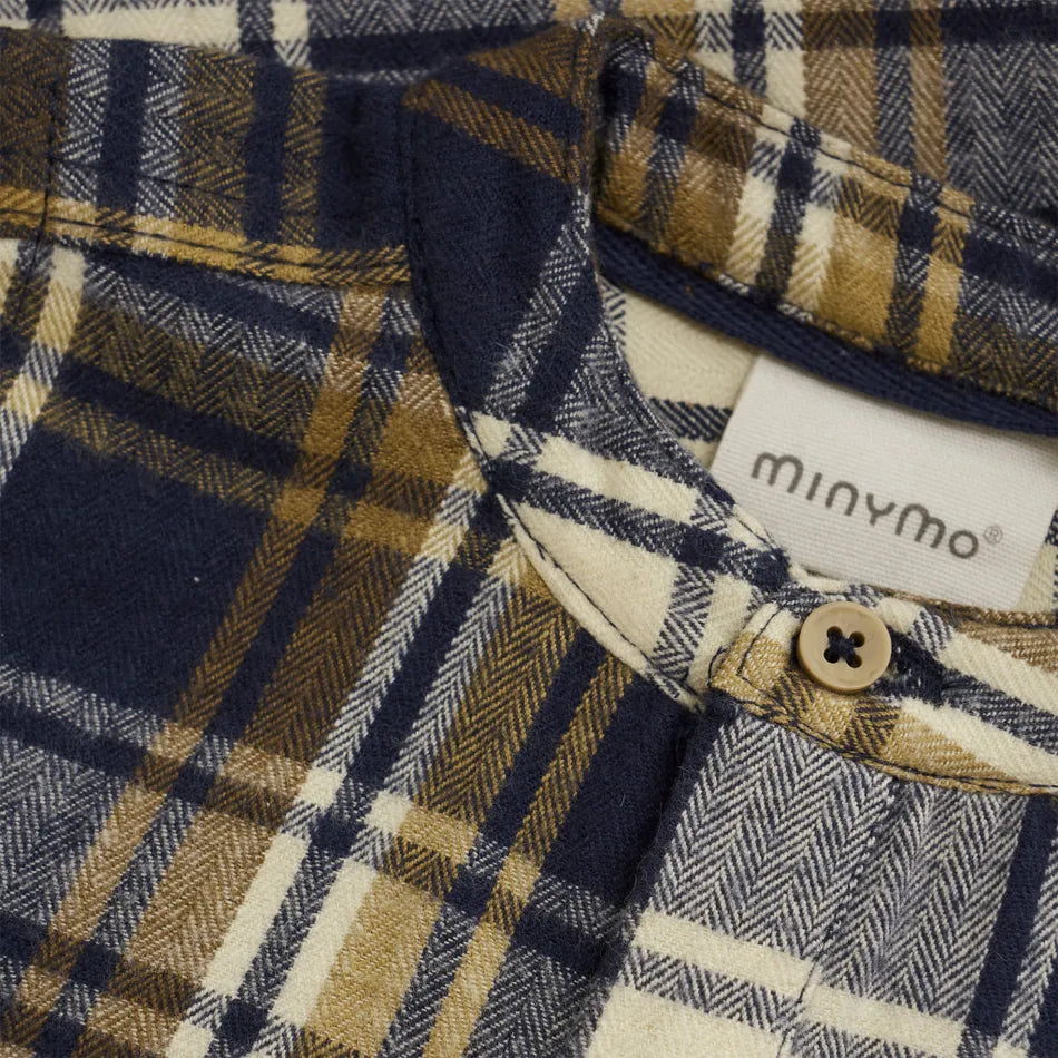 Plaid Woven Onesie-Minymo