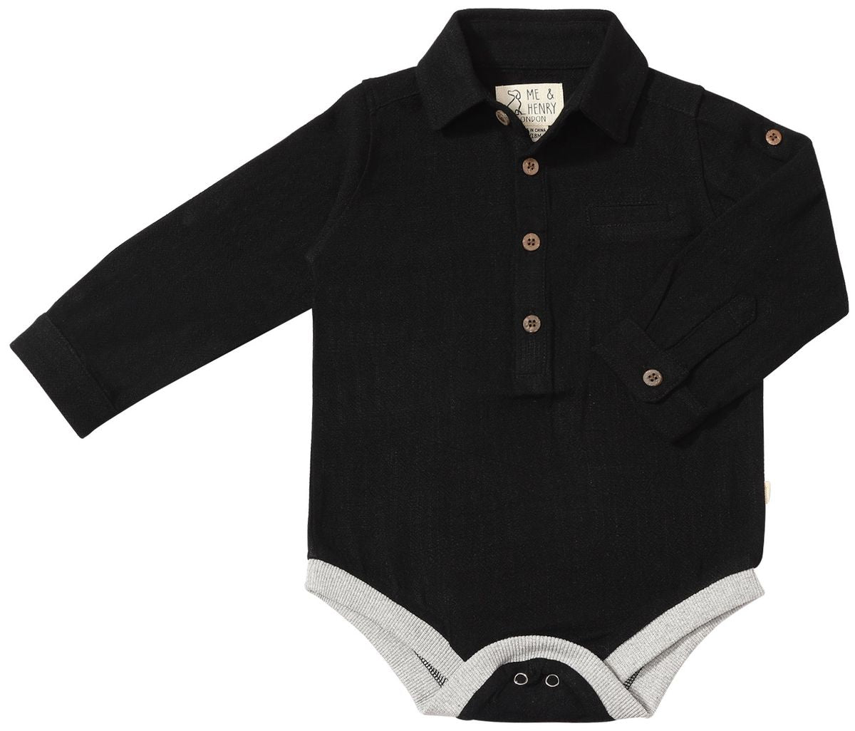 Black Linen Look Jasper Woven Onsie- 2 Colours -Me and Henry