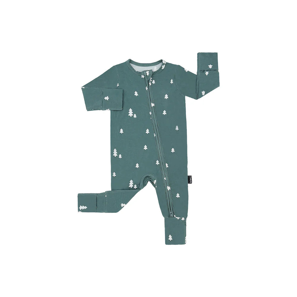 Tiny Trees Green Footless Sleeper With Fold Over Feet-Belan.J