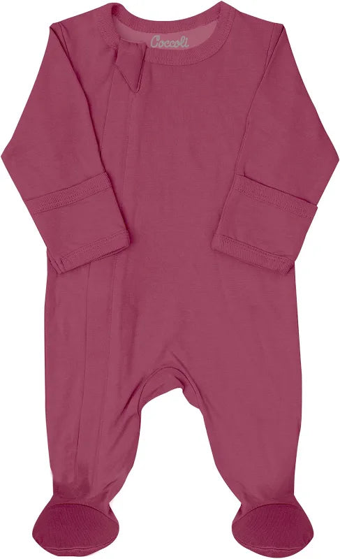 Raspberry Footed Zipper Sleeper-Coccoli