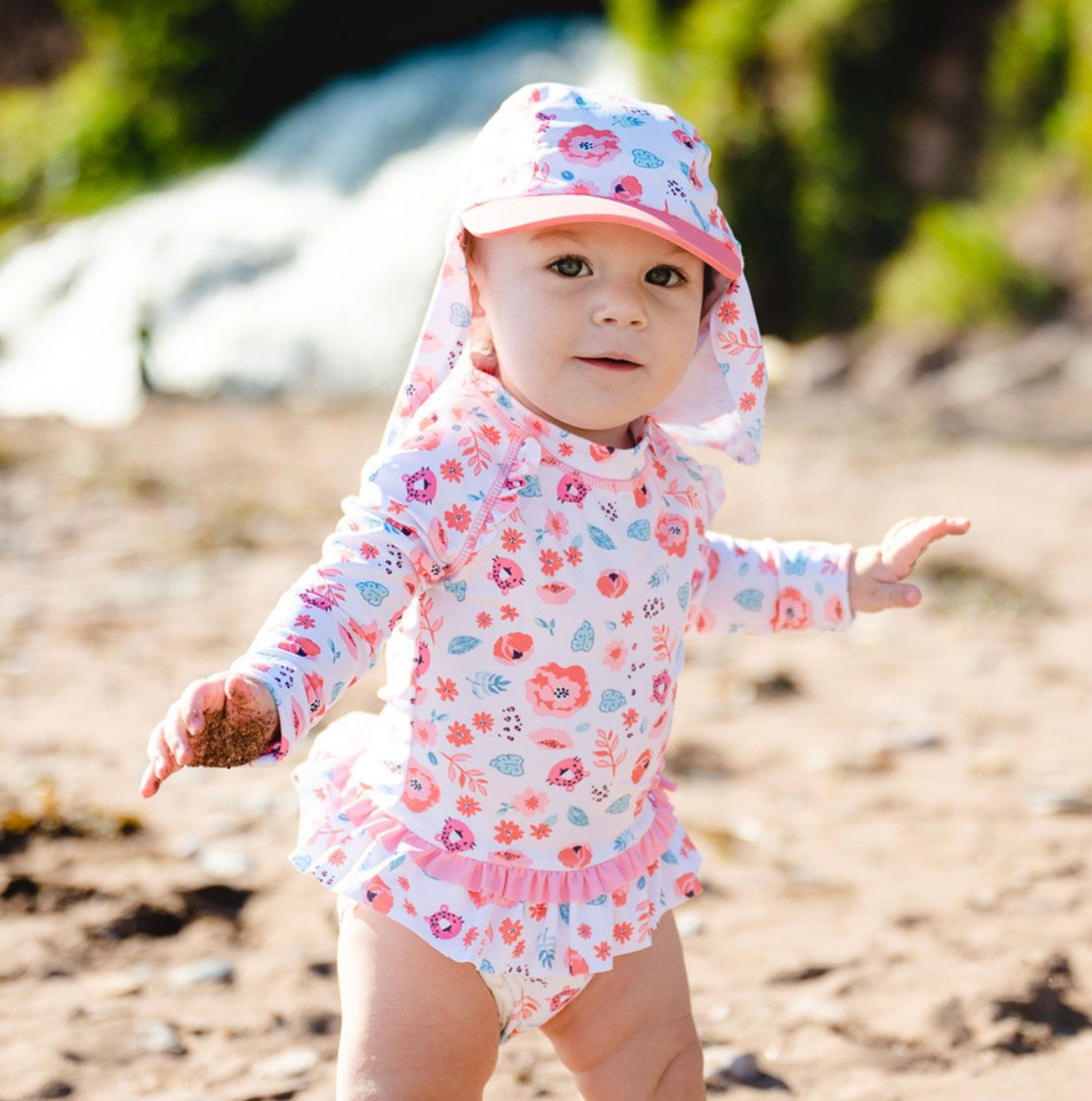 Ruffle Waist Baby Swimsuit-Calikids