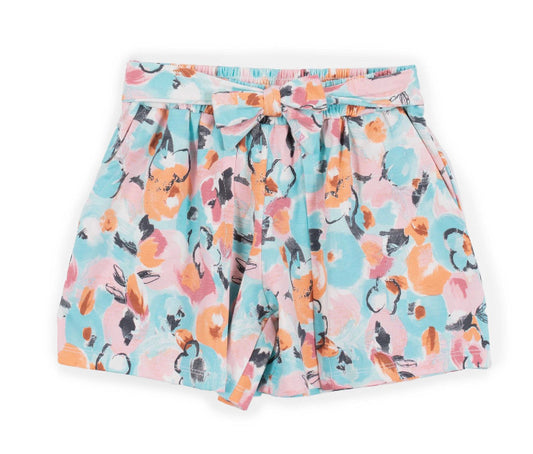 Skort, floral shorts, girl shorts, girl skirt, floral skirt, blue shorts