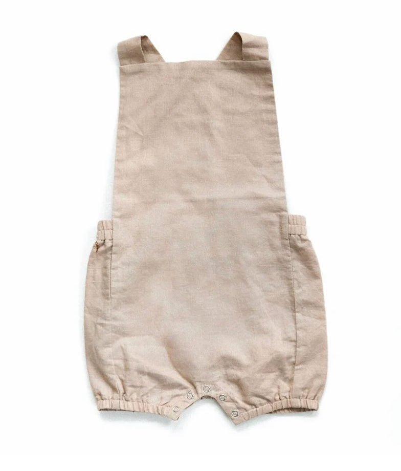 Vintage Linen Romper-Beba Bean